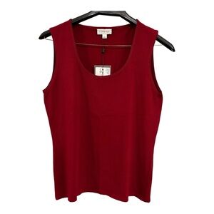 NWT St. John Sport Sleeveless Deep Cherry Scoop Neck Golf Tank Sz L